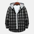 thumbnail image 4 of RQYYD Flannel Hoodies for Men's Hooded Flannel Shirts Jackets Casual Long Sleeve Lightweight Flannel Hoodie Shacket Shirt, 4 of 6