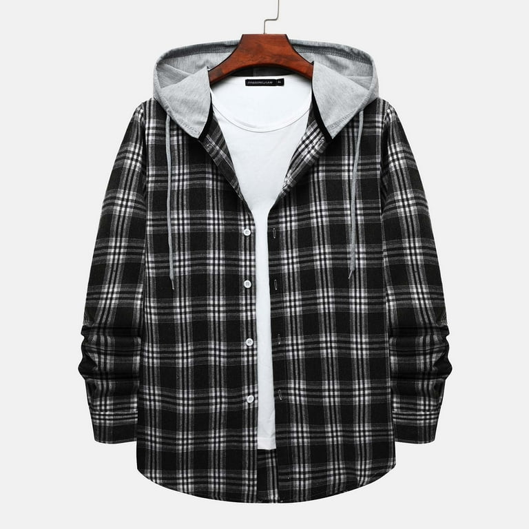 Men's plaid hotsell hooded sweatshirt