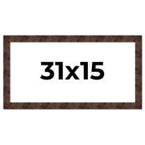 31x15 Frame Brown Burl Real Wood Picture Frame Width 1.625 Inches | Interior Frame Depth 0.5 Inches
