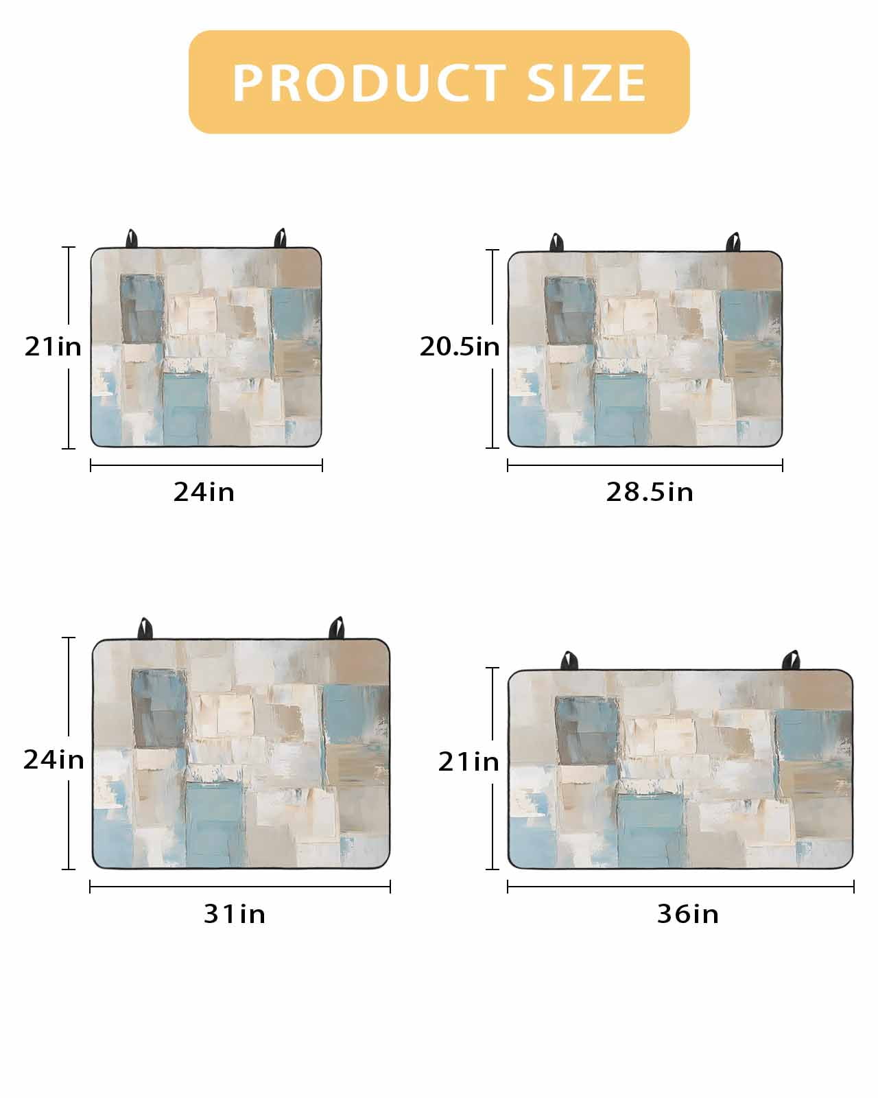nqOlkjepod Large Induction Cooktop Protector Mat 24"x21", Blue Beige Color Blocks Stove Top Covers for Electric Stove, Abstract Oil Painting Art Stove Burner Cover Mats, Glass Top Stove Cover