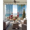 thumbnail image 3 of Coastal Christmas Black Out Curtains 54 Inch Long, Short Curtains for Small Window, Santa Claus Xmas Tree Sandy Beach Room Darkening Farmhouse Window Curtains for Kitchen Bedroom 42"x54" 2 Panels, 3 of 8