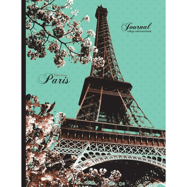 Eiffel Tower, Paris Journal - College Ruled Notebook: Black, Brown ...