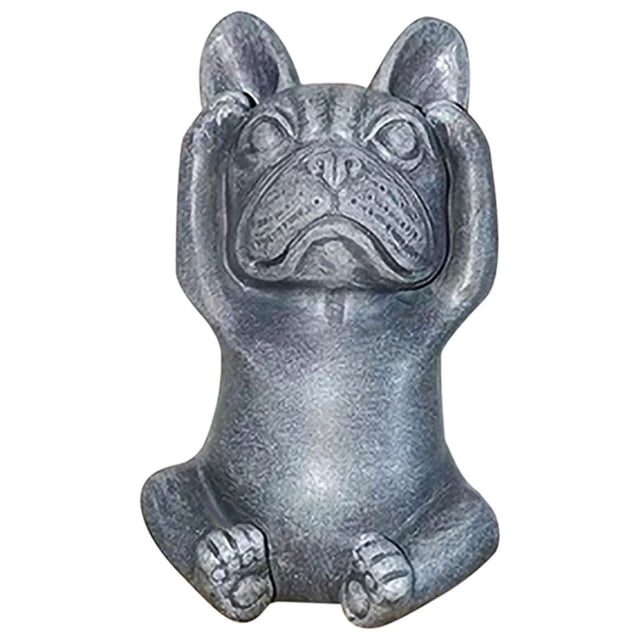 SDNall Décorations de Jardin Extérieures, Décoration de Jardin Extérieur, Statues pour Décoration Intérieure, Statue de Chien en Résine Française pour Méditation, Décoration Intérieure Zen et Sculpture de Jardin Artisanale