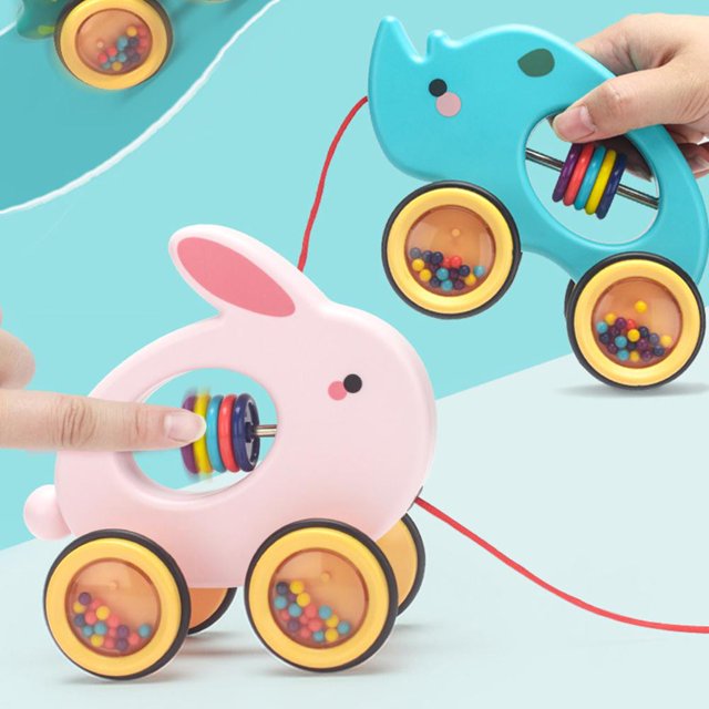 Juguete De Tracción De Dibujos Animados Para Niños, Juguete De Empuje De Animales Para Bebés, Juguete De Aprendizaje Educativo Para Niños, Regalo Para Cumpleaños Y Navidad Minnieouse FN007258-06