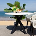 thumbnail image 2 of Safavieh Saxon Modern Steel Outdoor Dining Table, White, 2 of 9