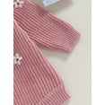 thumbnail image 6 of Wassery Baby Boys Girls Sweater Rompers Flower Embroidery Crew Neck Long Sleeve Infant Jumpsuits Toddler Fall Knit Bodysuits Clothes 0-24 Months, 6 of 8