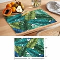 thumbnail image 6 of Summer Tropical Leaves Placemats Set of 8 Blue Green Botanical Leaf Plants Place Mats Indoor Wipeable Table Mats Washable Cloth Dining Table Placemats for Kitchen Holiday Party Home Decor 13x19 Inch, 6 of 9