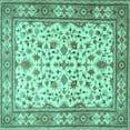 thumbnail image 1 of Ahgly Company Indoor Square Persian Turquoise Blue Traditional Area Rugs, 5' Square, 1 of 4