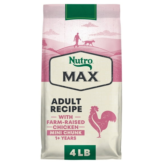 Nutro Max Adult Mini Chunk Dry Dog Food with Farm-Raised Chicken, 4 lb. Bag