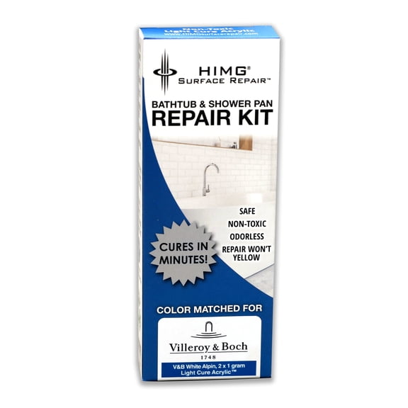 HIMG Bathtub & Shower Pan Repair Kit (V&B Alpin White). Repairs shower, bath tub, sinks
