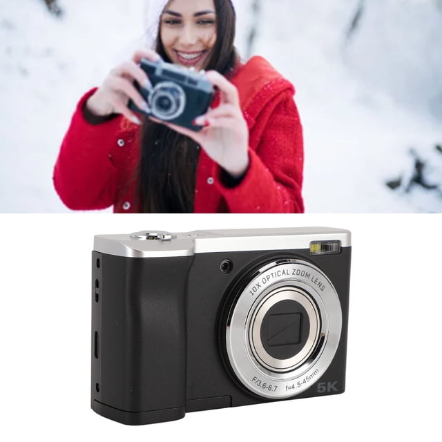 Cámara Digital Para Selfies, Pantalla Táctil De 2,8 Pulgadas, Flash Compacto, Cámara Digital 5K, Lapso De Tiempo Para Fotografía