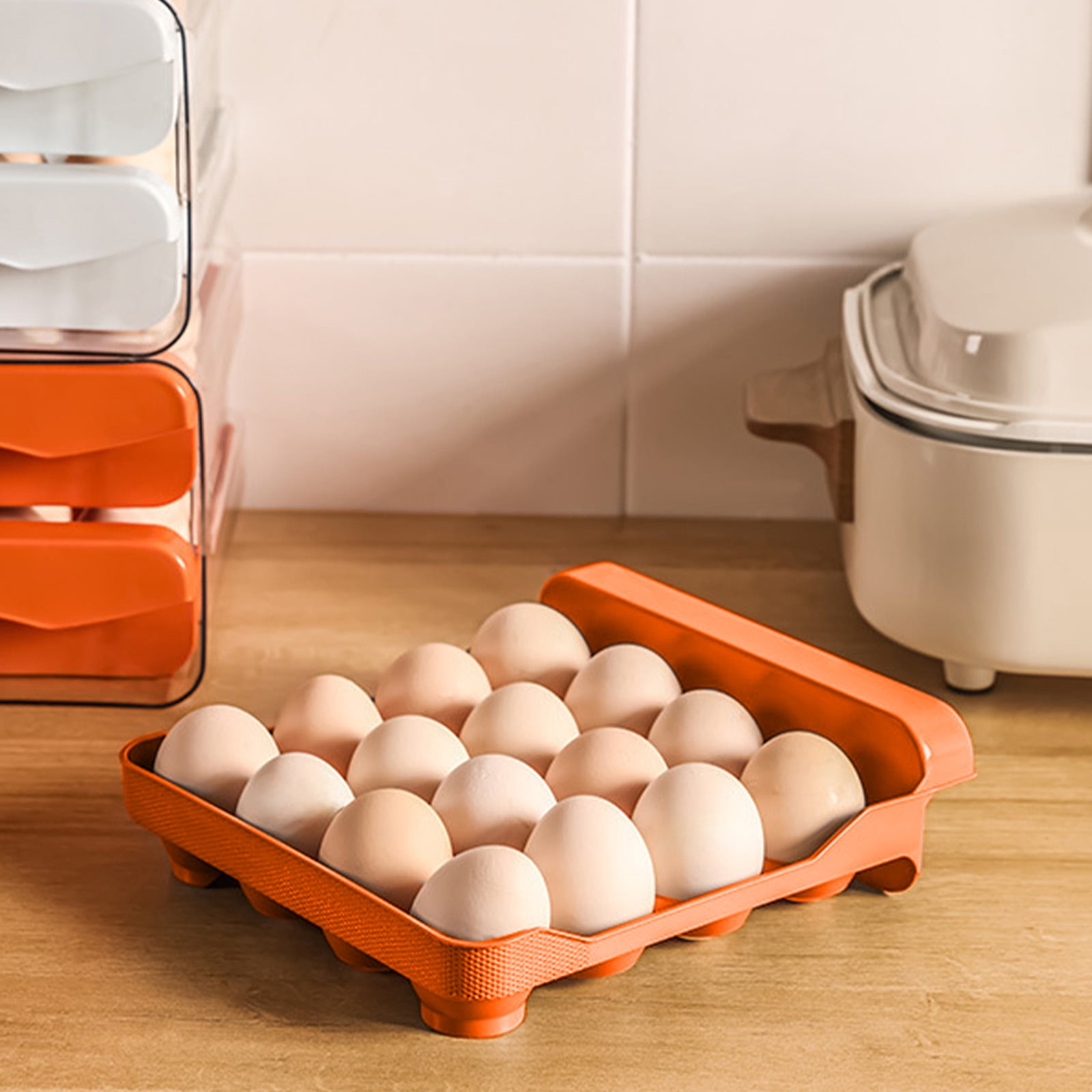 Portable Egg Carton for 24 Eggs | Foldable Plastic Storage Box with Snap Lid & Clear Window | Kitchen & Travel Organizer