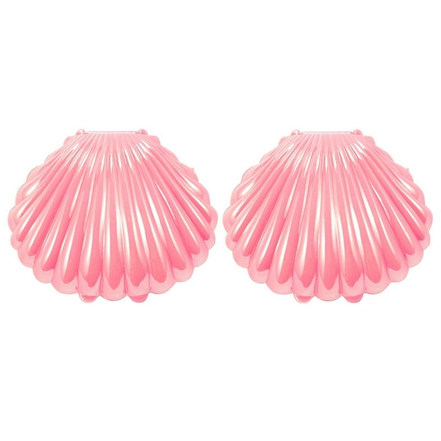 CIMAXIC Simulation Shell 2pcs Simulation Shell Pearl Storage Desktop Decoration Storage Box Photo Props,3.54"X2.76"X1.18"