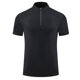 thumbnail image 1 of pstuiky Camisas de verano para hombre, de color sólido, transpirables, de malla elástica, ajustadas, cómodas, deportivas, informales, con cremallera, de manga corta y cuello redondo, 1 of 3