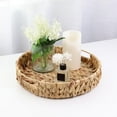 thumbnail image 3 of huhao Grass Weaving Tray Hand-woven Storage Baskets Decorative Seagrass Basket Water Hyancinth Organizing Basket Handmade Food Serving Basket Round Toilet Paper Basket, 3 of 7