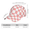 thumbnail image 3 of Baseball Cap, Groovy 70s vintage pink white Grid Trucker Hats Women Dad Hat for Workouts - Baseball hat Adjustable Size, 3 of 7