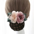 thumbnail image 3 of Flmtop Filet Élastique Élégant pour Cheveux Femmes Ruban Fleurs Perles Filet Chignon Accessoires de Coiffure, 3 of 10