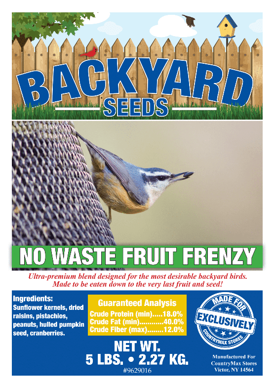 Backyard Seeds No Waste Fruit Frenzy Bird Seed 5 Pounds
