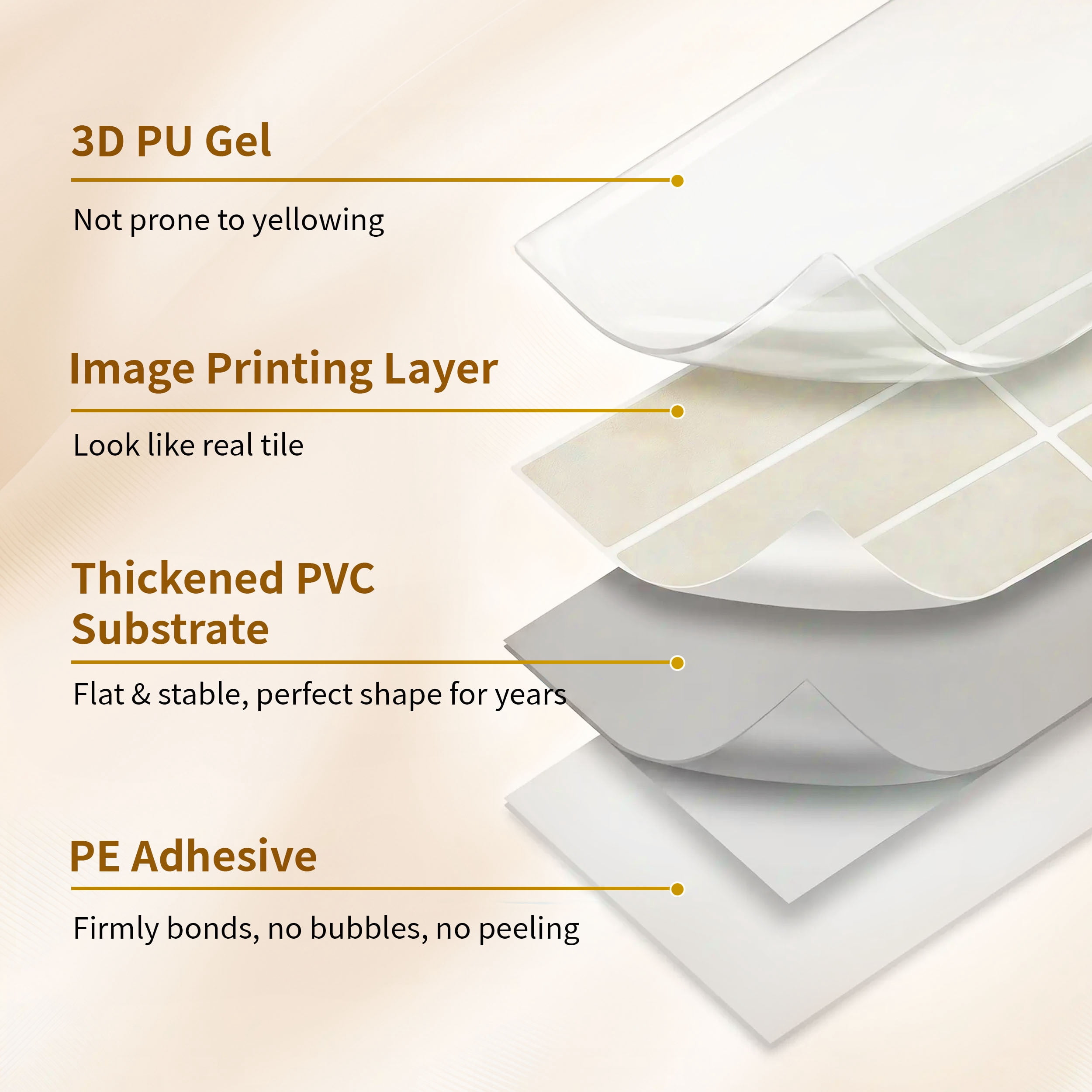 Stick3D 10Pcs 3D Peel and Stick Backsplash 11.4"x9" Self-Adhesive Wall Tile for Kitchen Bathroom, Beige