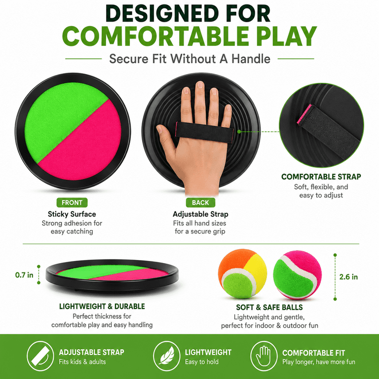 GVDV Toss & Catch Game Set with Paddles & Balls photo 4
