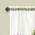 thumbnail image 3 of PowerSellerUSA Lavender Art Tier and Swag Window Curtain Set, Flower Design Bedroom Curtains Sets for Windows, Rod Pocket Style Polyester Drapes for Farmhouse and Hoom Decor, 58 x 36 inches, Green, 3 of 4