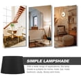 thumbnail image 2 of OULII 1Set Black Gold Cloth Lampshade for Small Table Lamp Shade 30x25cm, 2 of 8