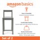 thumbnail image 2 of Taburete de bar Amazon Basics de madera con respaldo gris, juego de 2, 2 of 7