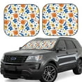 thumbnail image 2 of Uemuo Flower Printed 2 PCS Car Windshield Sun Shade, Auto Sun Heat and UV Rays Blocker, Foldable Automotive Front Window Sunshade Protector, 2 of 7