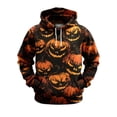 thumbnail image 2 of Pumpkin Face Halloween Hoodies for Men 2025 Spooky Pumpkin Graphic Hooded Sweatshirt with Pockets Halloween Pullover Tops, 2 of 5