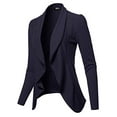 thumbnail image 2 of SSOULM Blazer Léger à Manches Longues Classique Drapé Ouvert pour Femmes Marine 3TG, 2 of 3