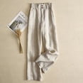 thumbnail image 6 of Outfmvch Wide Leg Linen Pants for Women Culottes Drawstring Pants Women Baggy Linen Wide Leg Women' S Culottes Long Lounge Pant Gaucho Pant Long Lounge Travel Pants Capri Baggy Wide Leg Beige S-3XL, 6 of 7