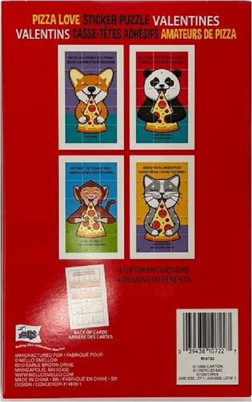 Mello Smello 32CT Casse-tête Adhésif Valentins Amateurs De Pizza
