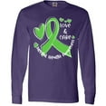 thumbnail image 3 of Inktastic Love and Care Mental Health Awareness Green Ribbon Long Sleeve T-Shirt, 3 of 5