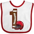 thumbnail image 3 of Inktastic First Birthday Red Football Helmet Boys or Girls Baby Bib, 3 of 4