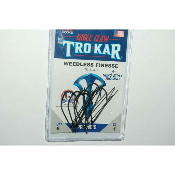 Eagle Claw Trokar Finesse Hook Platinum Chrome 1 - 6/Pack - TK137W-1