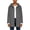 Gray, variant on Women's Fluffy Jacket Hooded Button up Fuzzy Fleece Coat Winter Warm Mid Length Teddy Bear Outerwear Casual Fall Textured Cardigan Overcoat Beige XXXL