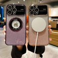 thumbnail image 2 of Funda de TPU con galvanoplastia y purpurina degradada Magsafe para iPhone 14 Pro con ventana grande, 2 of 4