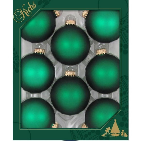 Bola de terciopelo verde Ornament Christmas by Krebs, 2,6 cm (paquete de 12)