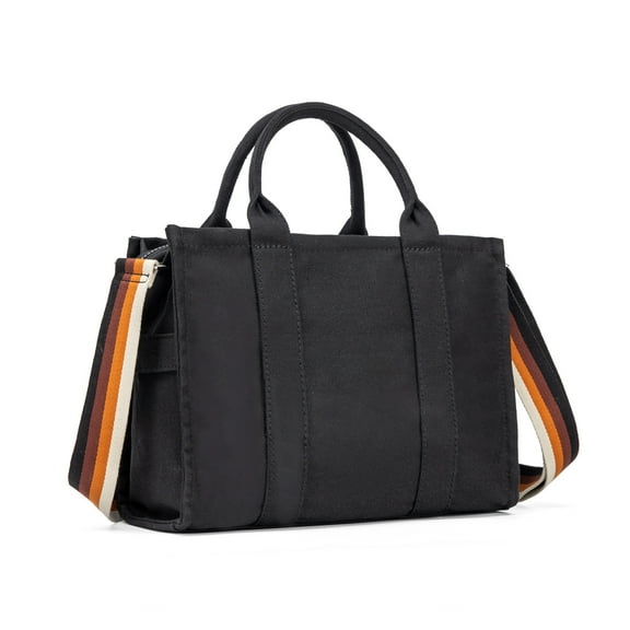 KABAQOO Canvas Tote Bag with Zipper, Shoulder Handbag Crossbody Purse for Travel, Work, School