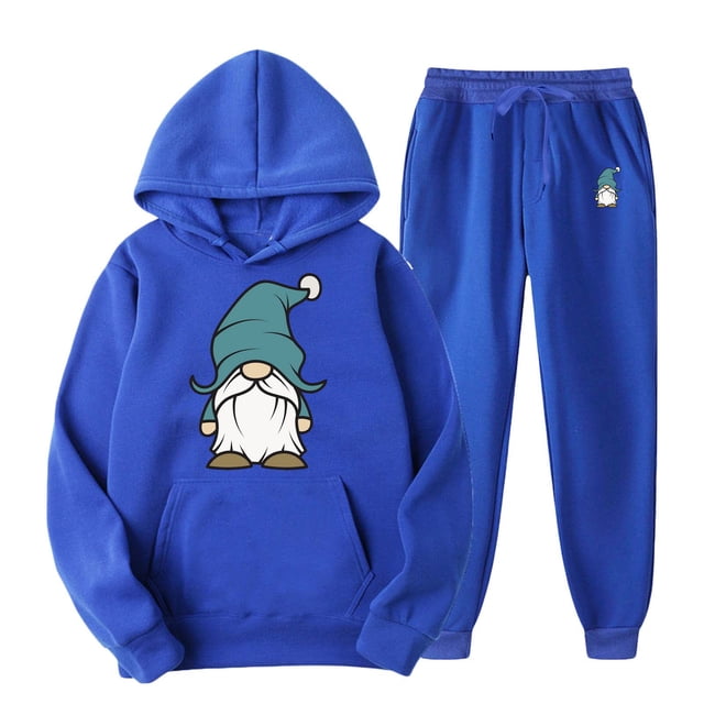 TIMIFIS BlueMen's Tracksuit 2 Piece Hooded Athletic Sweatsuits Pullover Casual Running Jogging Sport Suit SetsFall