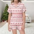 thumbnail image 2 of YOUSNH Ensemble de Pyjama de Noël pour Enfants, Col Boutonné, Manches Courtes et Shorts, Bleu 8-9 Ans, 2 of 5