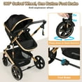 thumbnail image 6 of Vomeast Baby Stroller, Foldable Aluminum Alloy Stroller with Reversible, Travel Stroller for Newborn Infant, Black, 6 of 11