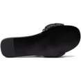 thumbnail image 3 of Nine West Lula 3 Black Faux Leather Open Rounded Toe Slip On Slide Braided Sandal (Black, 6.5), 3 of 6