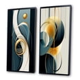 thumbnail image 3 of Designart "Blue and Gold Sublime Simplicity III" Modern Geometric Framed Wall Art Set Of 2 - Modern Blue Framed Canvas Set For Living Room Decor, 3 of 6