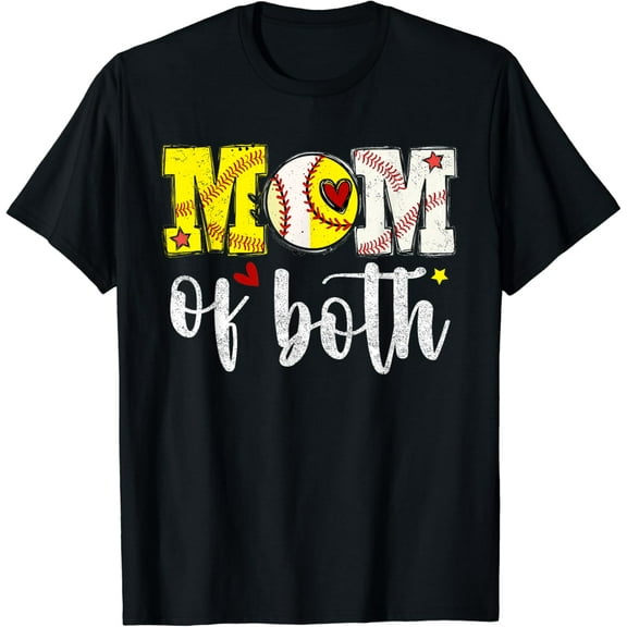 Mom Of Both Baseball Softball T-Shirt Unisex S-5XL Hot Trending Shirt, Vintage Birthday Gift
