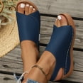 thumbnail image 4 of KEVCHE Strappy Wedge Sandals for Women, Dressy Summer Ankle Strap Open Toe Arch Support Sandals, Casual Comfortable Vacation Shoes, Plus Size Buttoned Peep Toe Sandals, 4 of 6