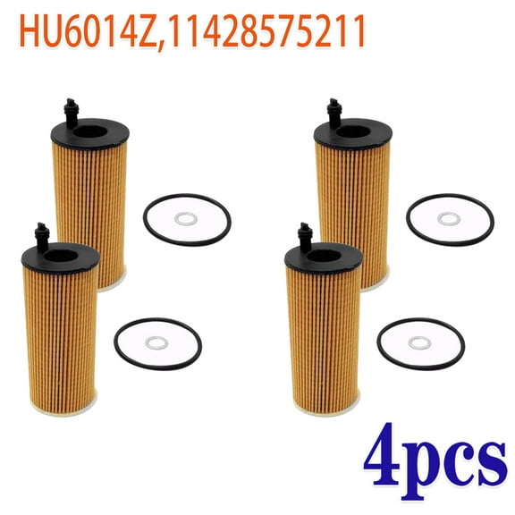 Pack of 4, Oil Filter Kit HU 6014 z Replacement 11428575211