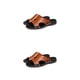 thumbnail image 1 of Qarigey Zapatillas de cuero para hombre, zapatos informales, sandalias suaves de verano, antideslizantes, transpirables, para exteriores, playa Marrón treinta y nueve 2piezas, 1 of 1