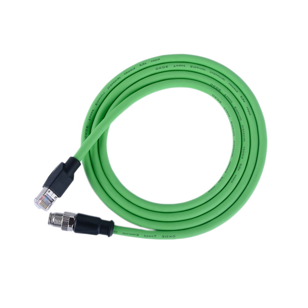 M12 X Code 8 Pole to RJ45 Gigabit Interface Cat6 Industrial Camera Cable