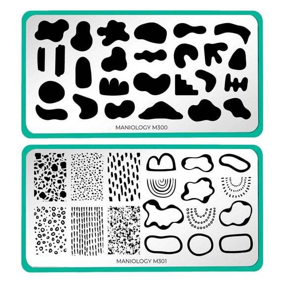 Maniology Mod Stainless Steel Nail Stamping Plate, Set of 2 for Unisex